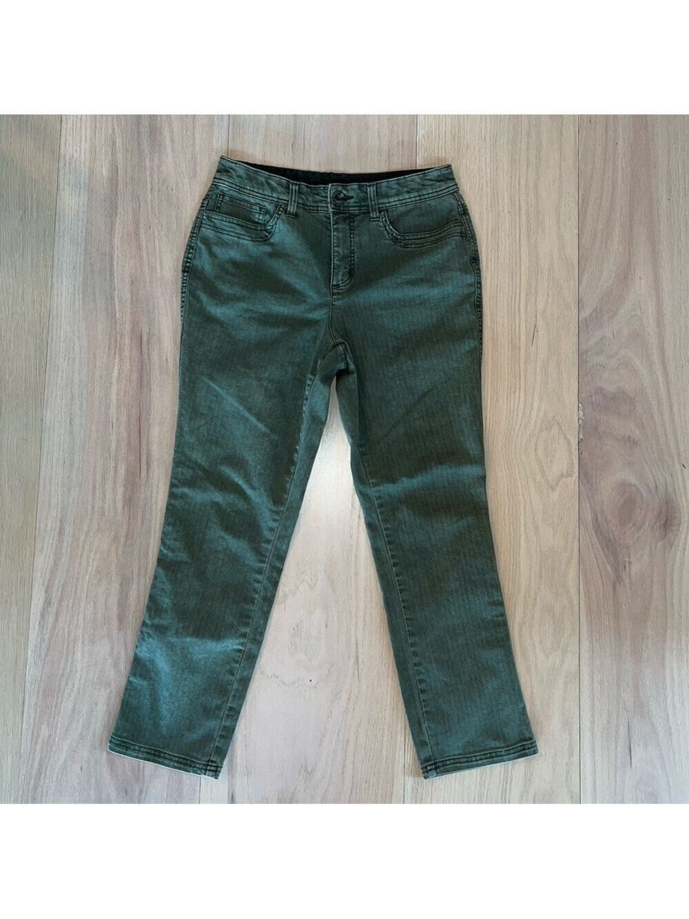 Christopher & Banks Signature Slimming Olive Green Pants Petite Size 30